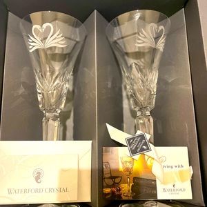 Waterford Crystal Champagne Glassware NEVER USED WEDDING ANNIVERSARY